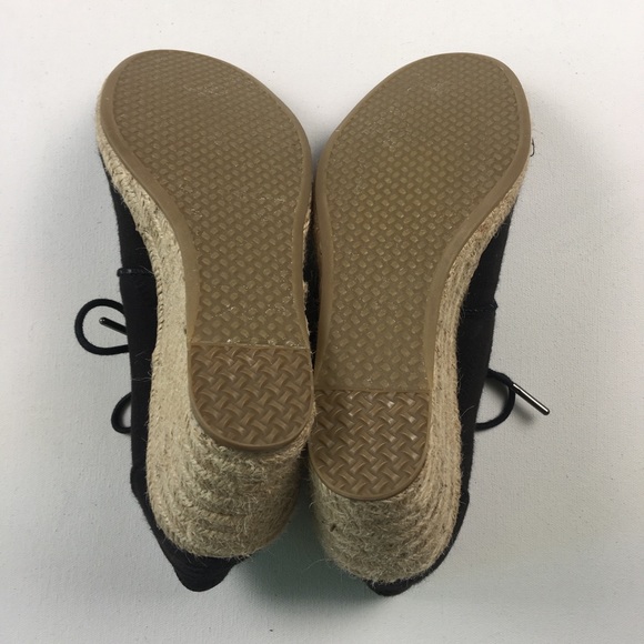 Toms Womens Espadrille Black Wedges 7.5 A59 - Picture 5 of 6